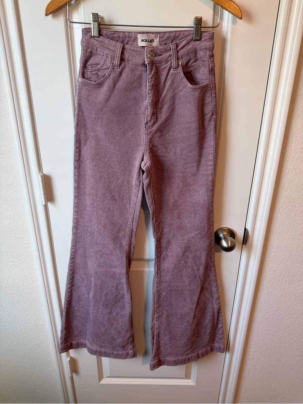 ⚡️ROLLA'S East Coast Flare Mauve Corduroy High-Rise Pants - Picture 4 of 8